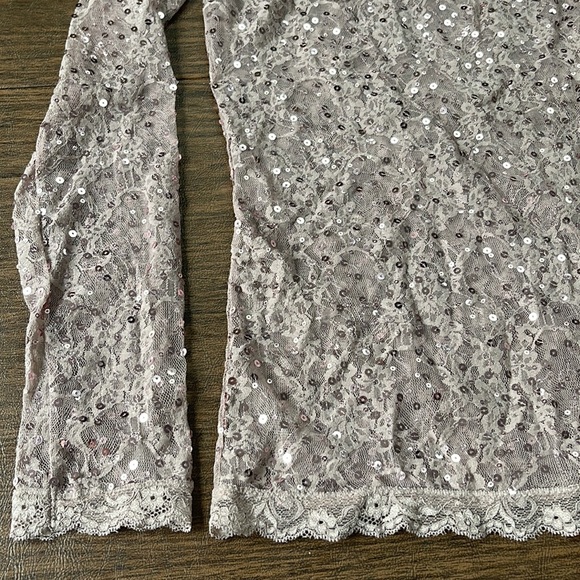 Moda International Rose Gold Lacy Sequin Top - Picture 7 of 12